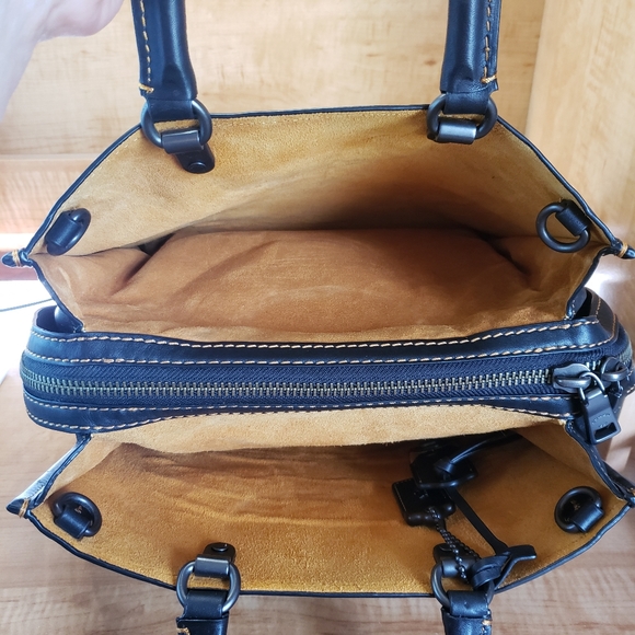 Coach Rogue Glovetanned Leather W/Car Embellishment Black Handbag (F58151) - Picture 7 of 16